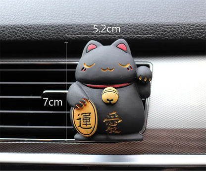 Black and white cat resin car vent aromatherapy clip with essential oil diffuser