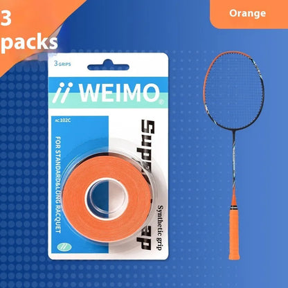Badminton racket hand glue PU glossy overgrip 3 pieces per box in 13 colours