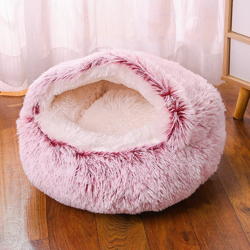Waterproof cloth dog kennel with semi-enclosed design and removable cover in a gradient colour