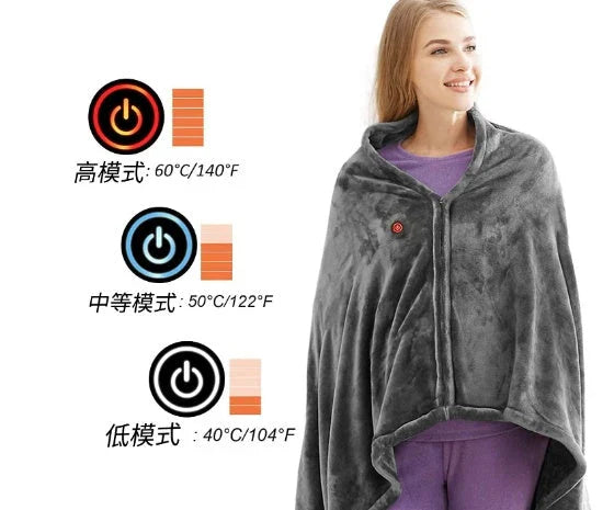 Cozy and heated plush blanket with adjustable temperature settings and soft, plush fabric for maximum winter comfort