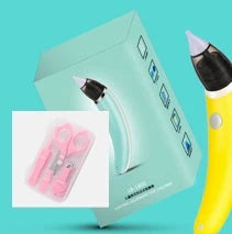 An electric nasal aspirator with adjustable suction levels, soft silicone tip, and BPA-free materials for effectively and comfortably clearing baby's congestion