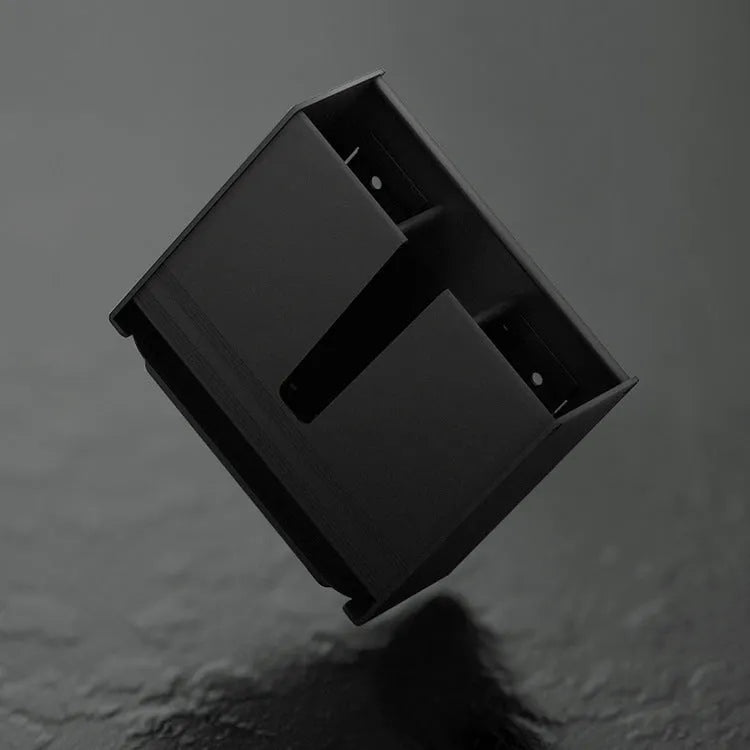 Nordic minimalist kitchen shelf unit with aluminium construction available in black colour, designed for small-space kitchen organisation as a wall-mounted chopstick holder, glue frame, lid rack, and tool holder