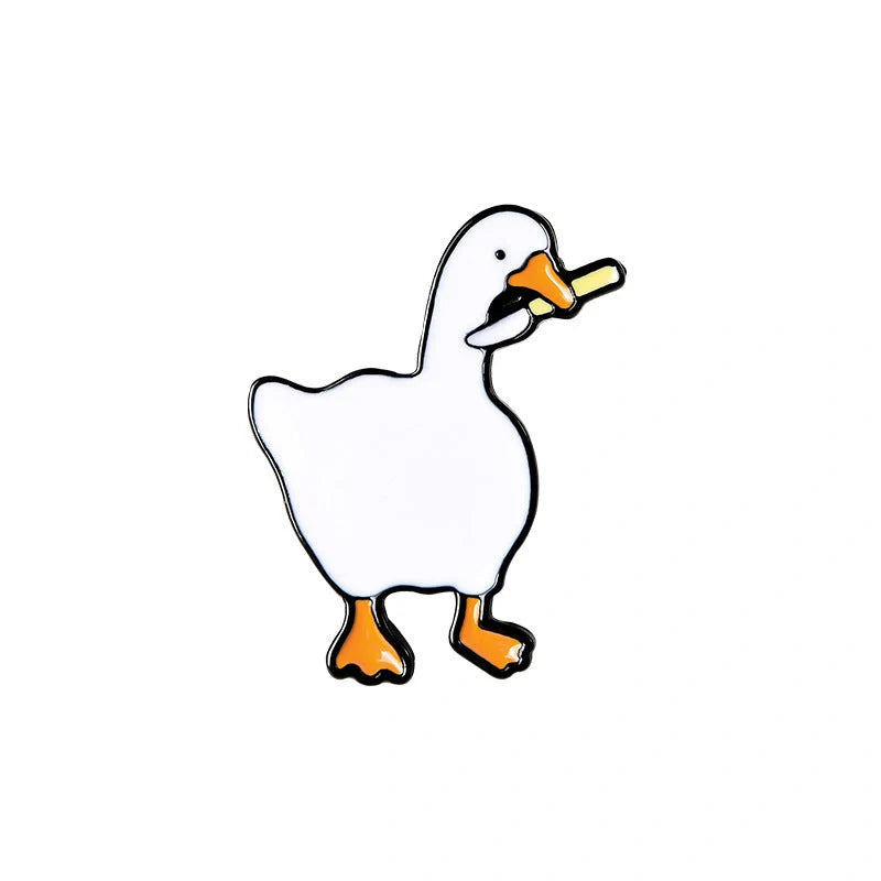 Untitled Goose Game Big Goose Brooch in alloy with geometric design