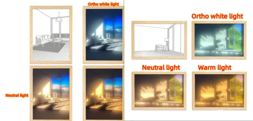 Customizable illuminated picture frame with adjustable LED lighting for home decor