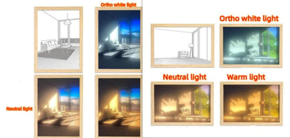 Customizable illuminated picture frame with adjustable LED lighting for home decor
