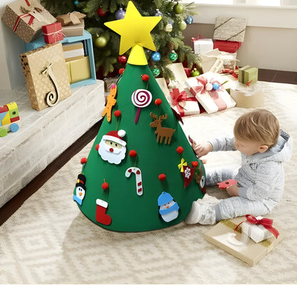 Felt Christmas tree DIY craft ornament measuring 50x60cm with three-dimensional cone design for child assembly