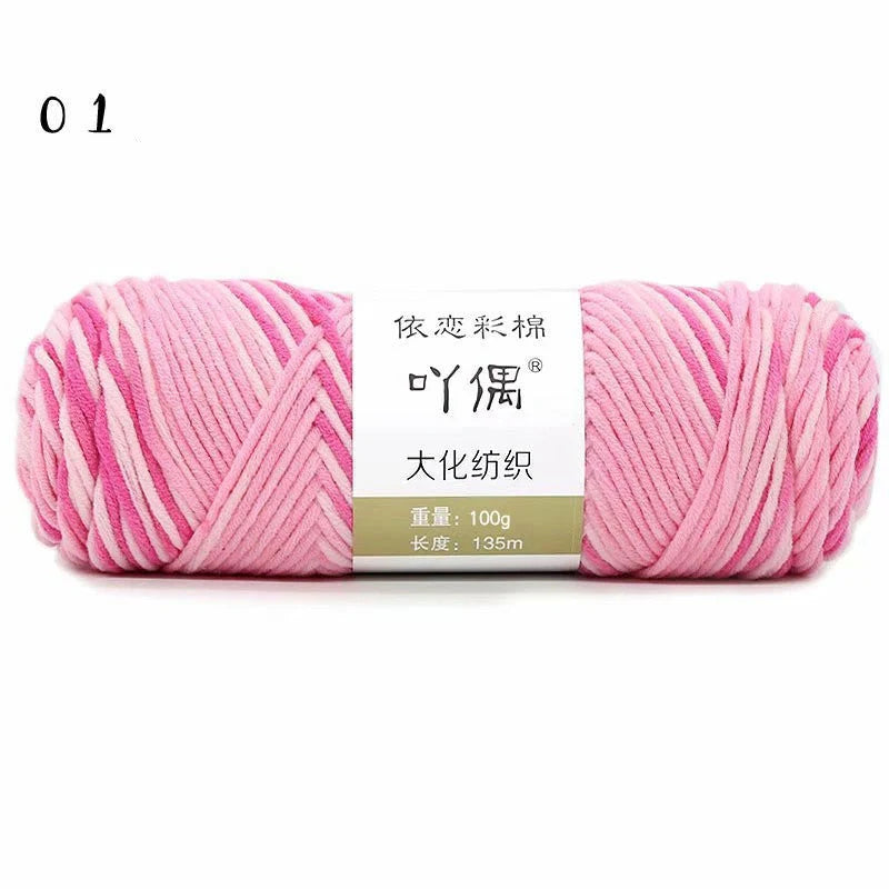 Gradient milk cotton wool hand-knitting yarn in various vibrant colours