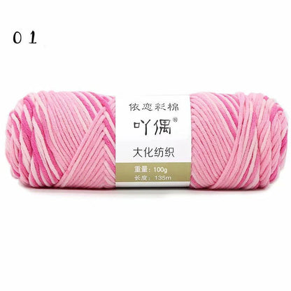 Gradient milk cotton wool hand-knitting yarn in various vibrant colours