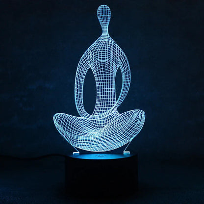 Mesmerising 3D colour-changing LED night light with acrylic design for bedrooms and living rooms