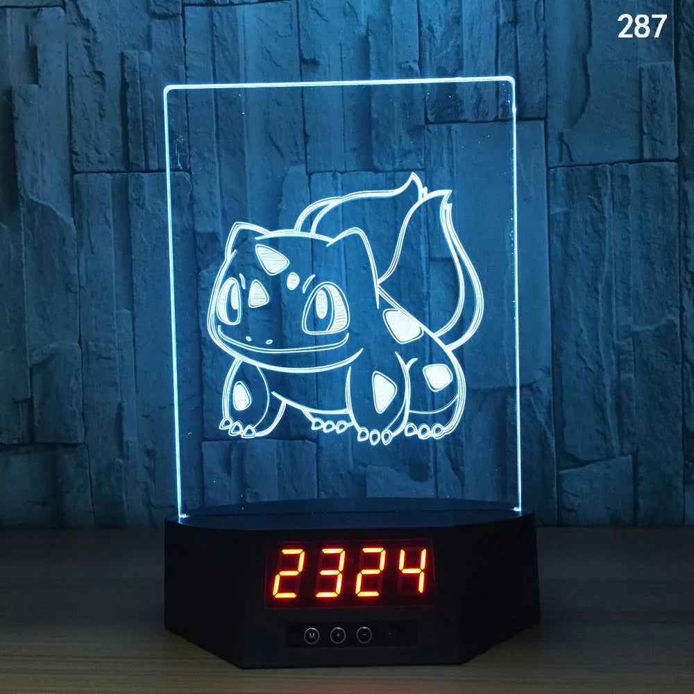 Glowing 3D dolphin LED night light with wireless charging base and remote control on bedside table