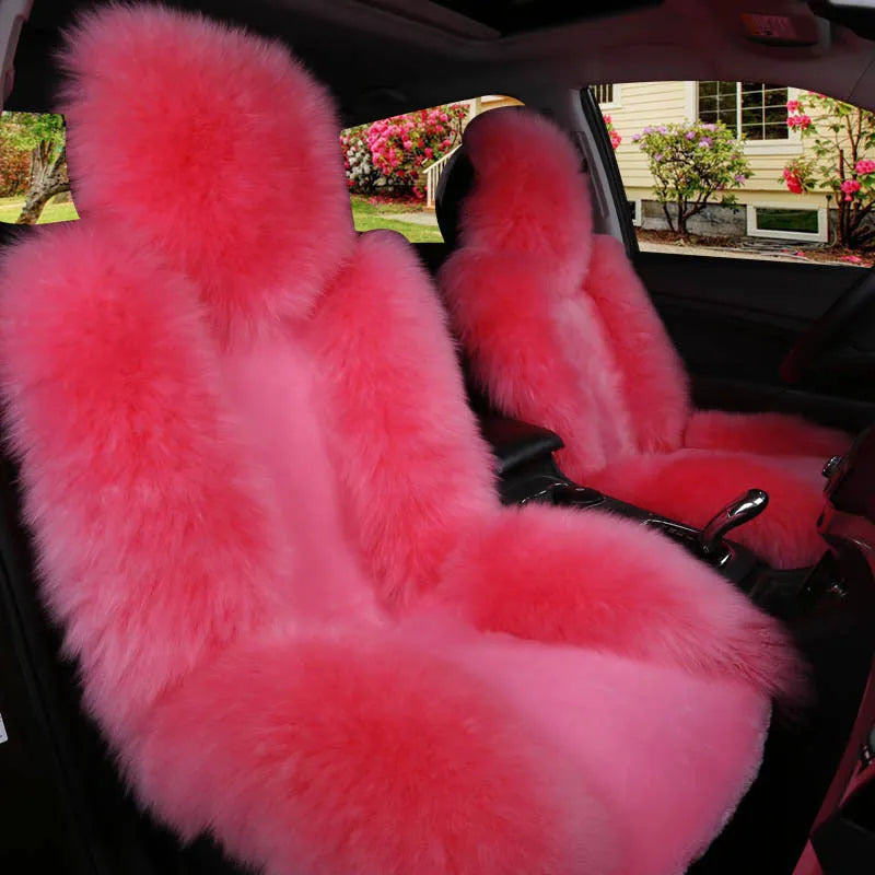 Winter car seat cushion in wool and cashmere blend with cotton filling, single seat, shown in one of six colours