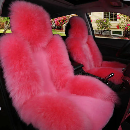 Winter car seat cushion in wool and cashmere blend with cotton filling, single seat, shown in one of six colours