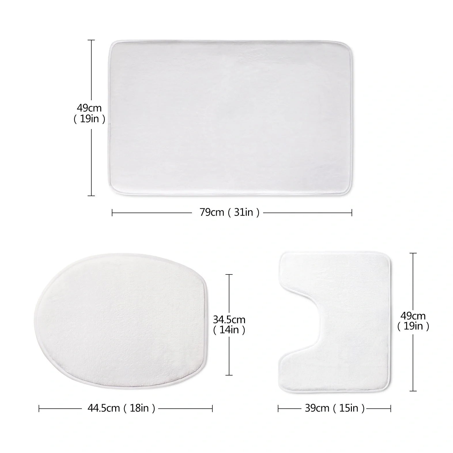 Custom 3D style bathroom set with flannel mats and toilet seat cover