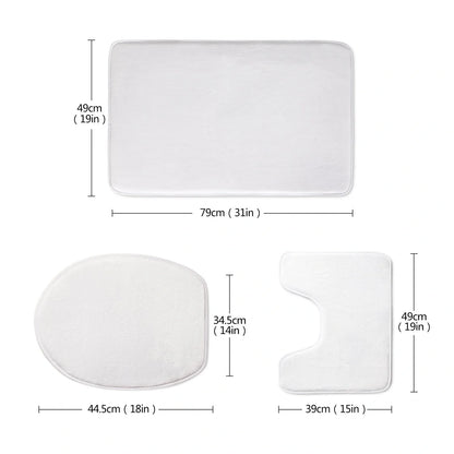 Custom 3D style bathroom set with flannel mats and toilet seat cover