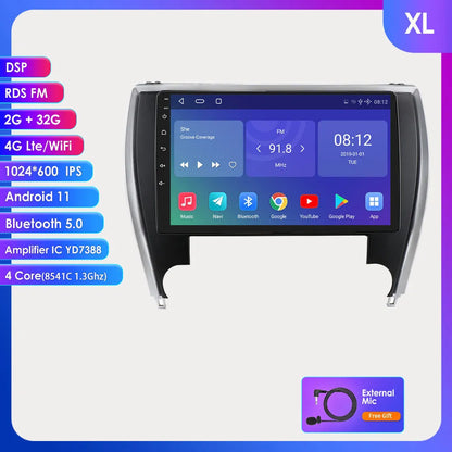 10-inch car navigator and MP5 all-in-one unit for Toyota Camry 2015 dashboard.