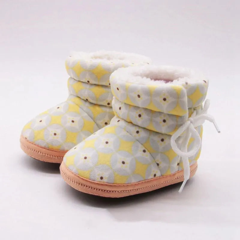 Blue brown pink baby toddler shoes with geometric print and non-slip rubber sole, sizes 11cm and 11.5cm