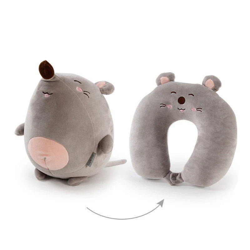 A soft and cozy penguin-shaped neck pillow with a unique U-shaped design for customized neck and shoulder support.