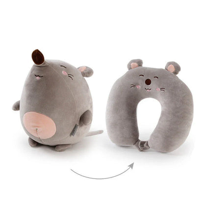 A soft and cozy penguin-shaped neck pillow with a unique U-shaped design for customized neck and shoulder support.