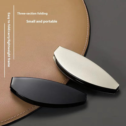Black folding presbyopic glasses for men in a retro style with ring detailing.