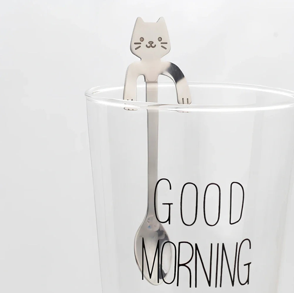 304 stainless steel coffee spoon with cartoon animal handle measuring 11.8cm long