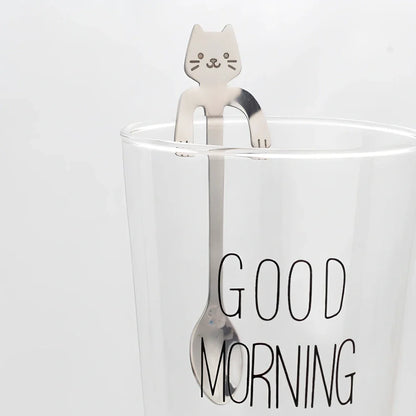 304 stainless steel coffee spoon with cartoon animal handle measuring 11.8cm long