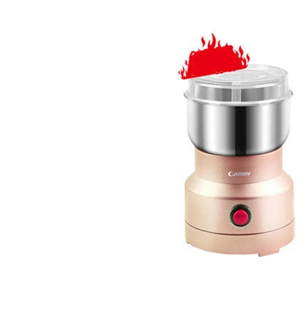 Versatile stainless steel grain grinder with transparent cover for milling flours, coffee beans, and spices