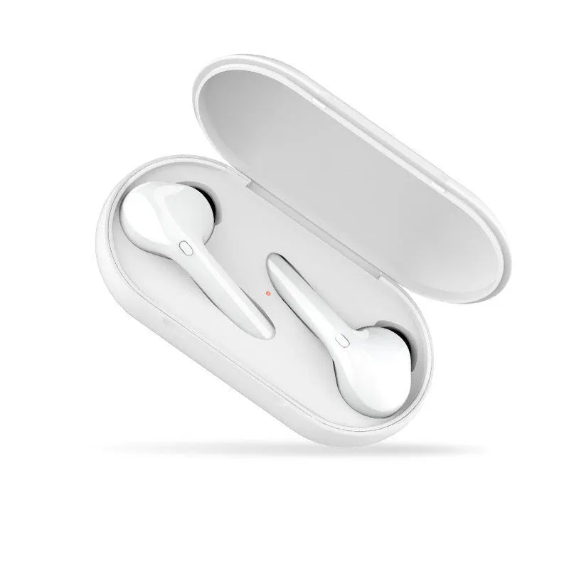 Black wireless neck-mounted sports headphones with magnetic earpieces and charging case