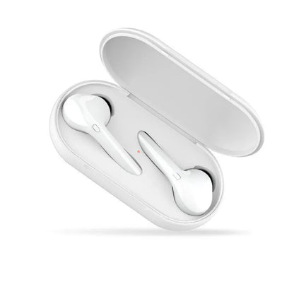 Black wireless neck-mounted sports headphones with magnetic earpieces and charging case