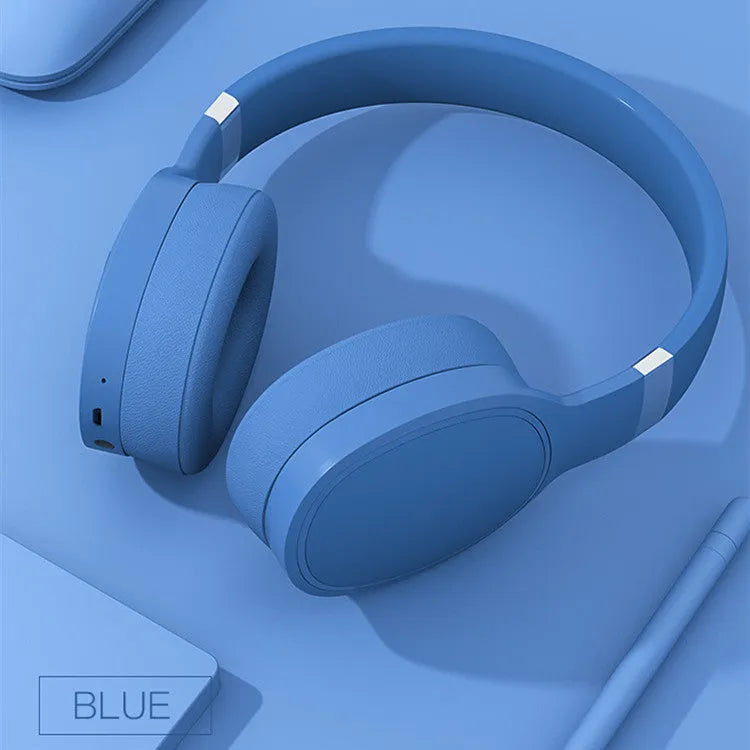 Wireless Bluetooth headphones in black, blue, grey or white colour options showing 40mm speaker drivers.
