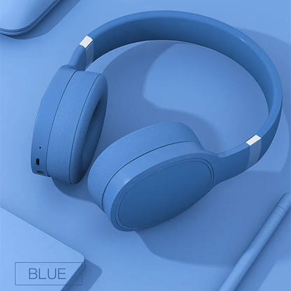 Wireless Bluetooth headphones in black, blue, grey or white colour options showing 40mm speaker drivers.
