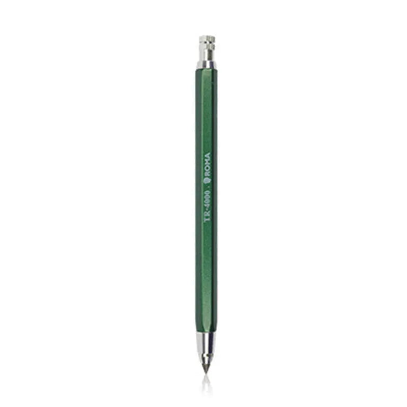 4.0mm mechanical pencil for drawing with colour lead refills in yellow, orange, blue, green, rose red, and orange red