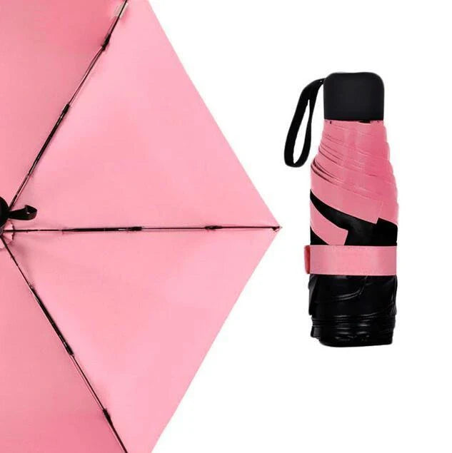 Compact, foldable umbrella in various colours offering premium weather protection and UV shielding