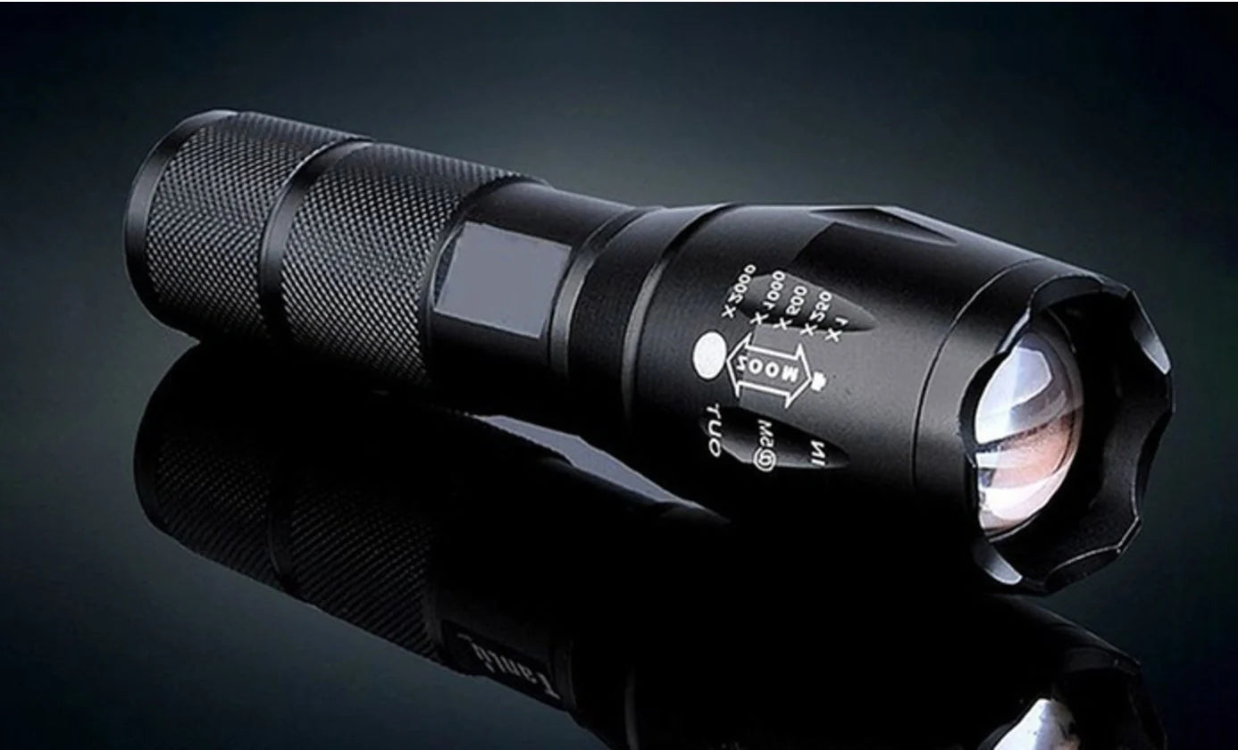 Portable mini LED zoom flashlight with adjustable focus for outdoor activities