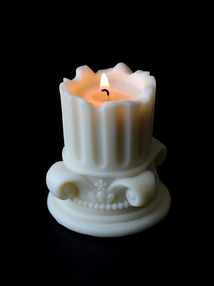 Roman column D candle mould measuring 7.6cm diameter by 8cm height for DIY scented candles