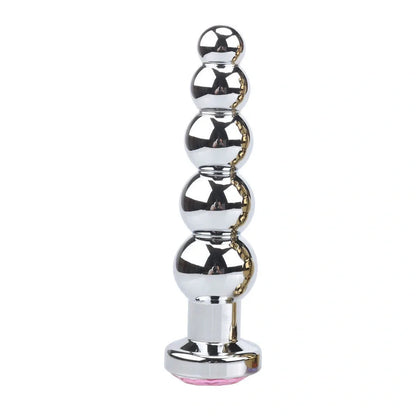 Gold metal anal beads toy size A 141mm length 33mm diameter for adult use