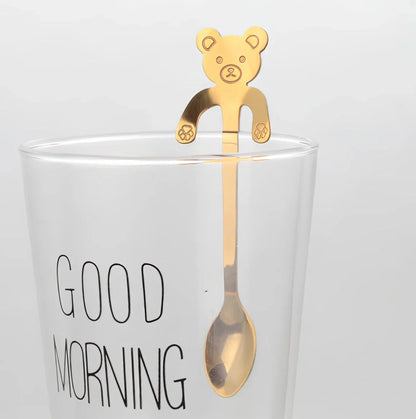 304 stainless steel coffee spoon with cartoon animal handle measuring 11.8cm long