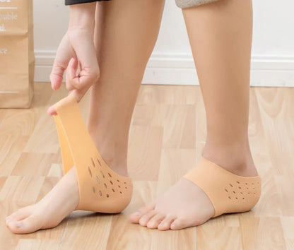 Discreet silicone heel height booster insoles in various colours and sizes for men and women