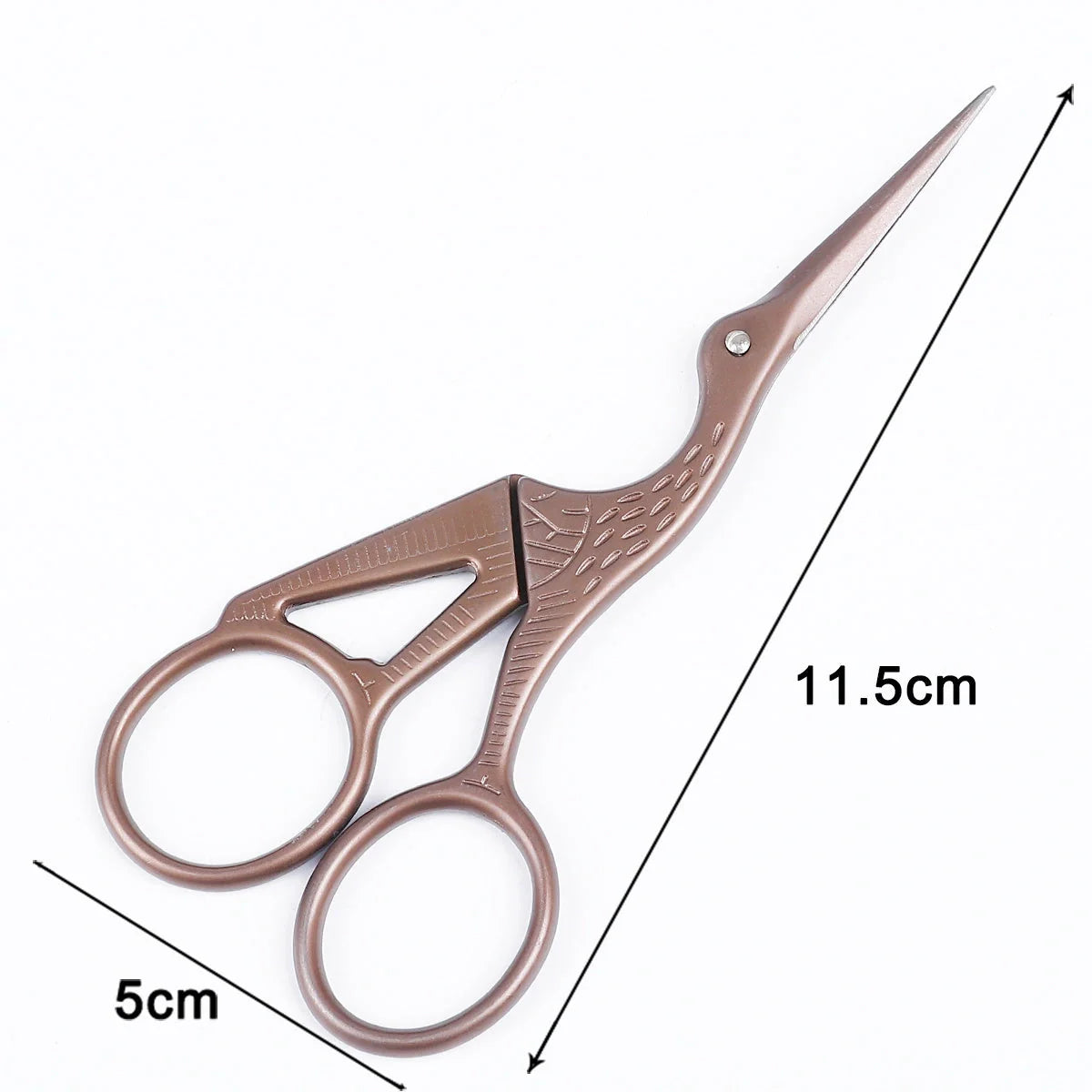Elegant crane-shaped embroidery scissors crafted from premium stainless steel for precise, effortless cutting