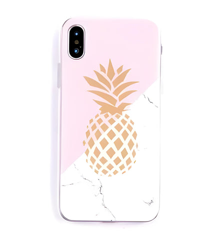 Transparent white soft TPU iPhone case with painted fruit design, compatible with iPhone XR XS Max 5 5s 6 6s 8 7 X