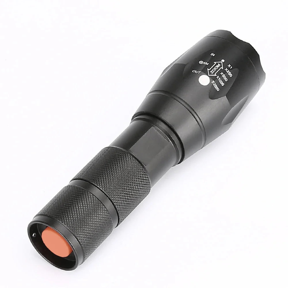 Portable mini LED zoom flashlight with adjustable focus for outdoor activities