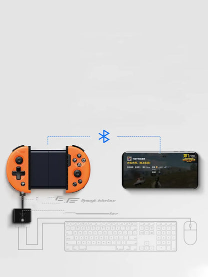 Feizhi Wee 2T game controller with USB cable in blue or orange colours