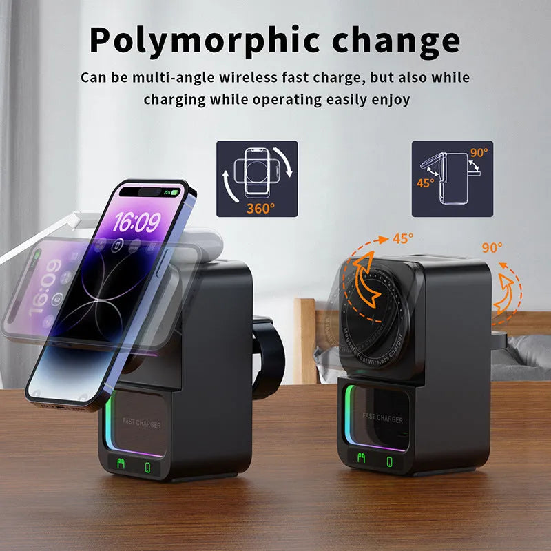 Bluetooth speaker with integrated wireless charging pad in black or white colour