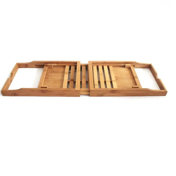 Bamboo bathtub frame with one-floor shelf for bathroom storage organisation