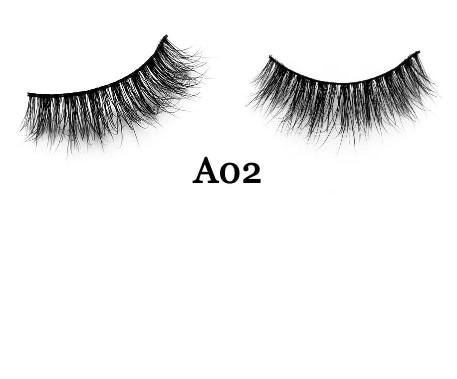 Handmade 3D mink false eyelashes showing 12mm length and 0.07mm diameter fibres for natural volume