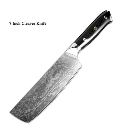 Premium Japanese Damascus steel kitchen knife set for professional and home use