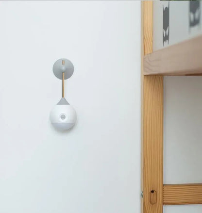 Inductive night light with human body motion sensor, LED, 149mm x 61mm x 56mm, PC shade, Nutcracker and Morandi Grey
