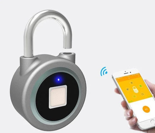 Secure Smart Fingerprint Padlock with durable aluminum alloy and stainless steel construction, Bluetooth app control, and IP65 weatherproof rating