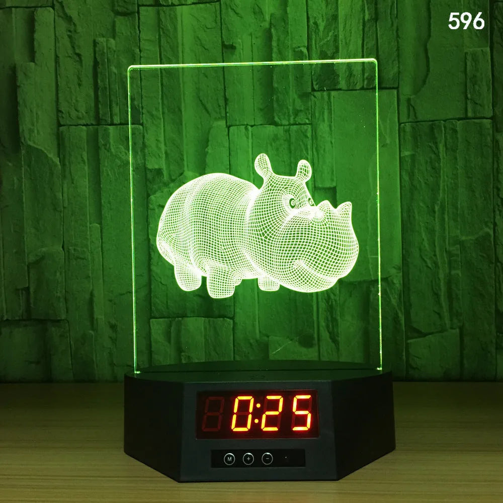 Glowing 3D dolphin LED night light with wireless charging base and remote control on bedside table