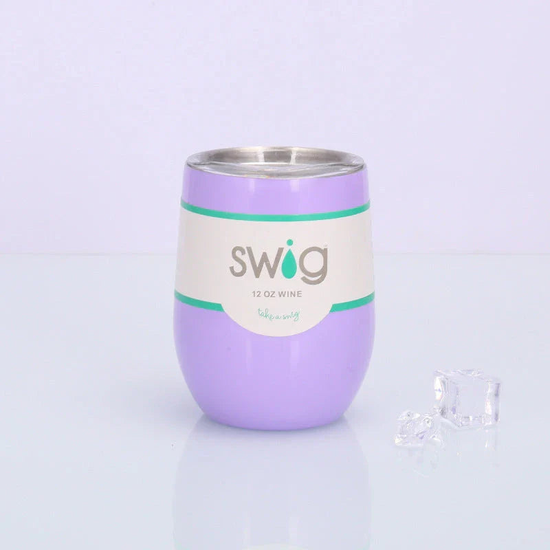 Insulated Stainless Steel Wine Tumbler - 12oz Double-Wall Vacuum Cup in Various Colors