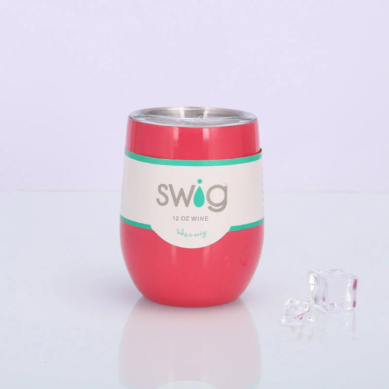 Insulated Stainless Steel Wine Tumbler - 12oz Double-Wall Vacuum Cup in Various Colors